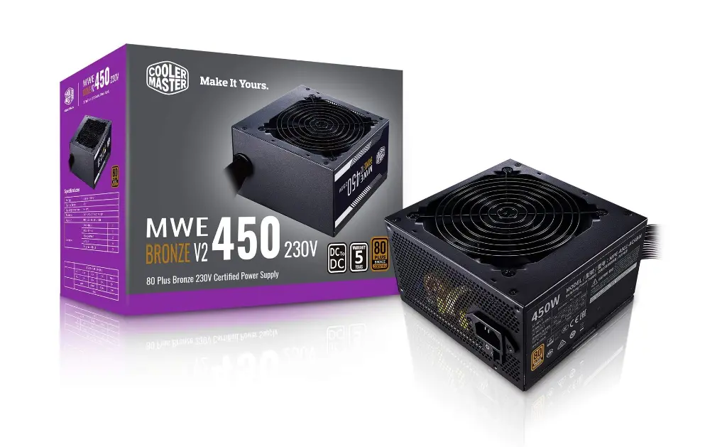 Cooler Master MWE 450 Bronze V2 Power Supply - Non-Modular 80 Plus Bronze Certified.webp